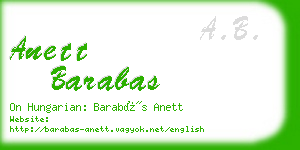 anett barabas business card